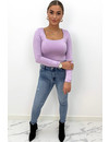 LILA - 'NICOLE SQUARE' - PERFECT FIT LONG SLEEVE TOP