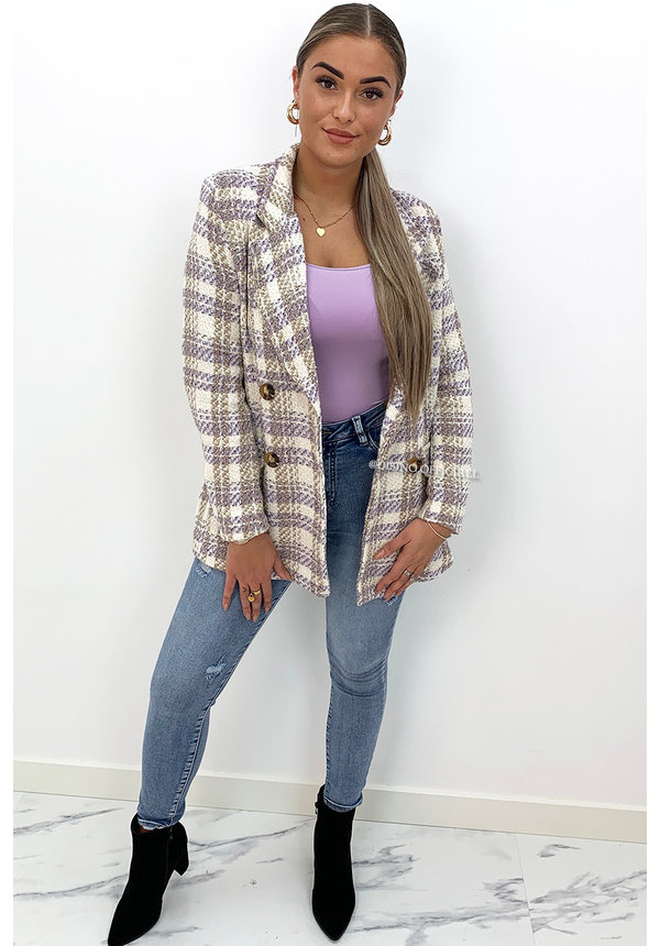 LILA - 'OLIVIA' - DOUBLE BREASTED TWEED JACKET