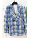 BLUE - 'OLIVIA' - DOUBLE BREASTED TWEED JACKET