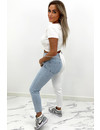 QUEEN HEART JEANS - TWO TONE JEANS - STRETCH MUM JEANS - 035