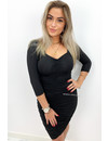 BLACK - 'ALISHA' - PERFECT FIT RUCHES DRESS