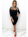 BLACK - 'ALISHA' - PERFECT FIT RUCHES DRESS