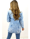 WHITEWASH BLUE - 'KELLY DENIM JACK' - LONG DESTROYED DENIM JACKET