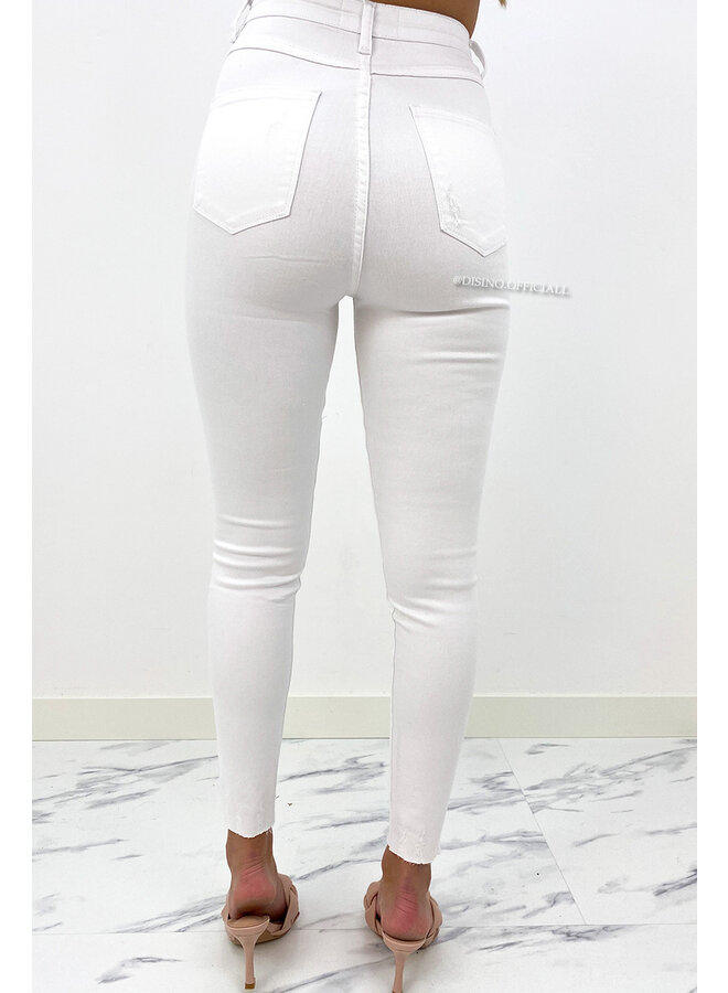 QUEEN HEARTS JEANS - WHITE - PERFECT SUPER HIGH WAIST - 9171