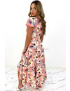 PINK - 'MAIA' - TWO PIECE SET FLORAL WIKKEL TOP + RUFFLE SKIRT