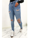 QUEEN HEARTS JEANS - WHITE WASH BLUE - HIGH WAIST RIPPED SKINNY JEANS  - 869