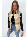 BEIGE - 'AMILA V2' - LIGHT WEIGHT CARGO PUFFER BODYWARMER