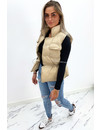 BEIGE - 'AMILA V2' - LIGHT WEIGHT CARGO PUFFER BODYWARMER