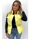 YELLOW - 'AMILA V2' - LIGHT WEIGHT CARGO PUFFER BODYWARMER