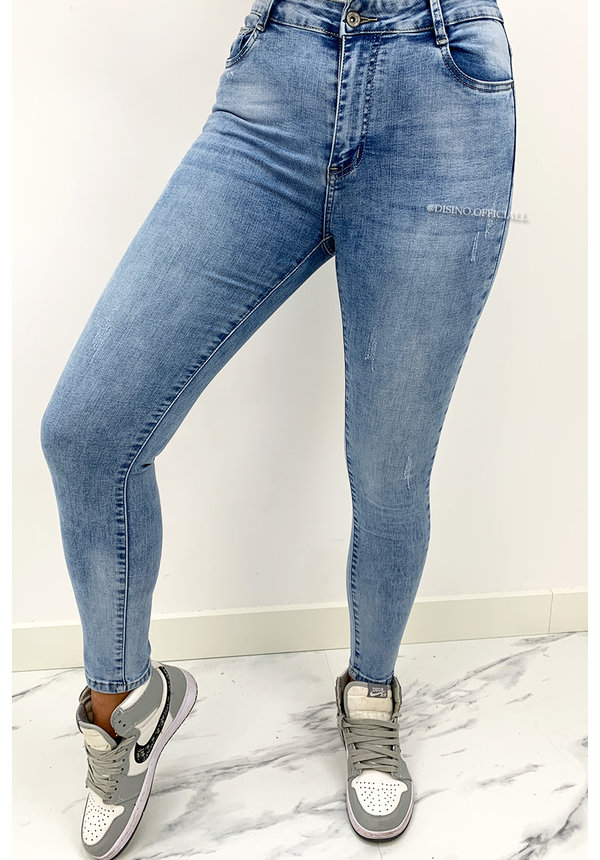 REDIAL - WASHED BLUE - PERFECT BASIC HIGH WAIST SKINNY JEANS - 5907