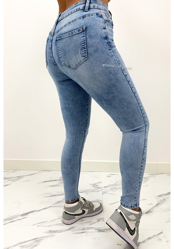 REDIAL - WASHED BLUE - PERFECT BASIC HIGH WAIST SKINNY JEANS - 5907