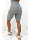 GREY - 'WAFFLE BIKER' - PREMIUM QUALITY EXTRA BOOTY BIKER SHORT