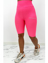 NEON PINK - 'WAFFLE BIKER' - PREMIUM QUALITY EXTRA BOOTY BIKER SHORT