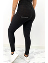 BLACK - 'WAFFLE LEGGING' - PREMIUM QUALITY EXTRA BOOTY SPORTS LEGGING