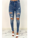 LAULIA - LIGHT BLUE - HIGH WAIST RIPPED SKINNY JEANS - 370