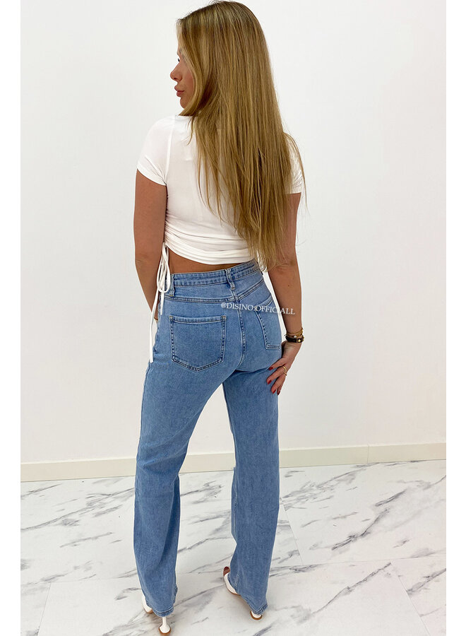 WHITE - 'MAURA V2' - PERFECT FIT RUCHED SIDE TOP