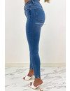 QUEEN HEARTS JEANS - LIGHT BLUE - SKINNY JEANS FRAY HEM - 767