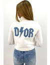 WHITE/BLUE - 'THUNDER ON MY BACK' - INSPIRED SLOGAN TEXT DENIM GILET