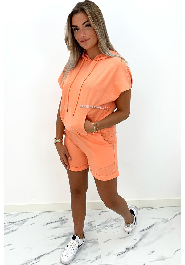 PEACH - 'BROOKE' - SPORTY SHORTY TWO PIECE SET