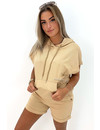 BEIGE - 'BROOKE' - SPORTY SHORTY TWO PIECE SET