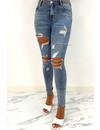 LAULIA - LIGHT BLUE - HIGH WAIST RIPPED SKINNY JEANS - 060