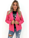 FUCHSIA - 'LIANA' - GOLD BUTTON WAFFLE BLAZER