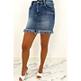BLUE - 'MELLI' - SUPER STRETCH DENIM RIZZLE SKIRT