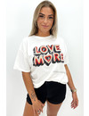 WHITE - 'LOVE MORE' - PREMIUM QUALITY OVERSIZED TEE