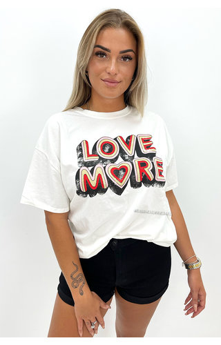 WHITE - 'LOVE MORE' - PREMIUM QUALITY OVERSIZED TEE 