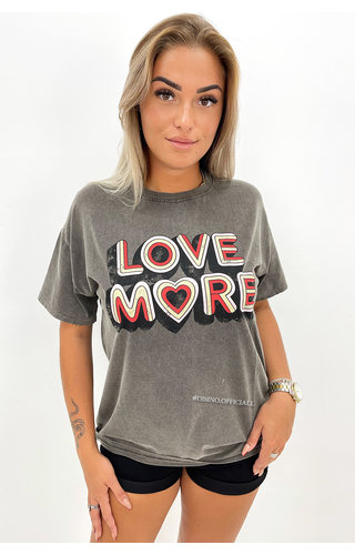 DARK GREY - 'LOVE MORE' - PREMIUM QUALITY OVERSIZED TEE 