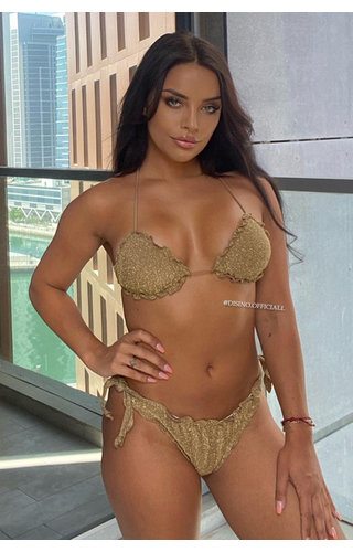 GOLD - 'BORA BORA' - RUFFLE LUREX BIKINI GOLD - 'BORA BORA' - RUFFLE LUREX BIKINI