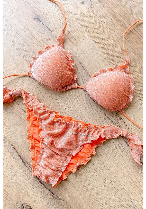 ORANGE - 'BORA BORA' - RUFFLE SPARKLE BIKINI