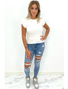 LAULIA - BLUE - HIGH WAIST RIPPED SKINNY JEANS - 258