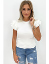 WHITE - 'MIYA' - PREMIUM QUALITY RUFFLE TOP