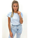 LIGHT BLUE - 'JILL' - BRODERIE RUFFLE TOP