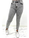 QUEEN HEART JEANS - GREY - SUPER STRETCH MUM JEANS - 031