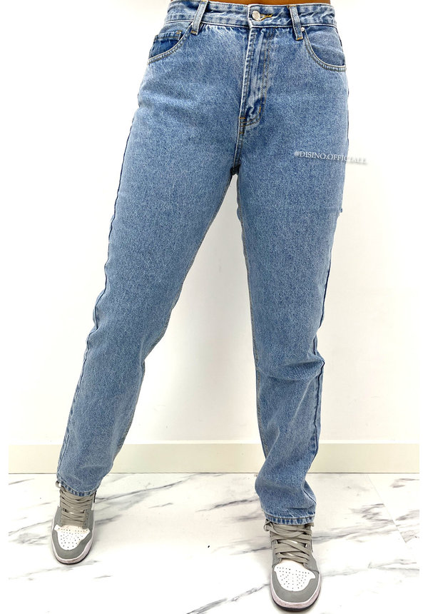 BLUE - HIGH WAIST BOOTY CUT STRAIGHT JEANS - 351