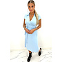 LIGHT BLUE - 'FREYA' - TRAVEL WIKKEL MIDI DRESS