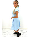 LIGHT BLUE - 'FREYA' - TRAVEL WIKKEL MIDI DRESS