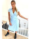 LIGHT BLUE - 'FREYA' - TRAVEL WIKKEL MIDI DRESS