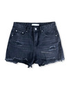 BLACK - EXTREME RIPPED DENIM SHORT - 1842