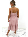 SOFT PINK - 'LINDA' - LEOPARD PRINT V-NECK MAXI DRESS