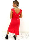 RED - 'BELLA' - PREMIUM QUALITY TRAVEL RUFFLE WIKKEL DRESS