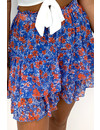 BLUE - 'MEREL SKIRT' - FLORAL RUFFLE SKIRT