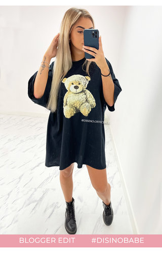 BLACK - 'TEDDY TEE' - PREMIUM QUALITY ANGELS TEE DRESS BLACK - 'TEDDY TEE' - PREMIUM QUALITY ANGELS TEE DRESS