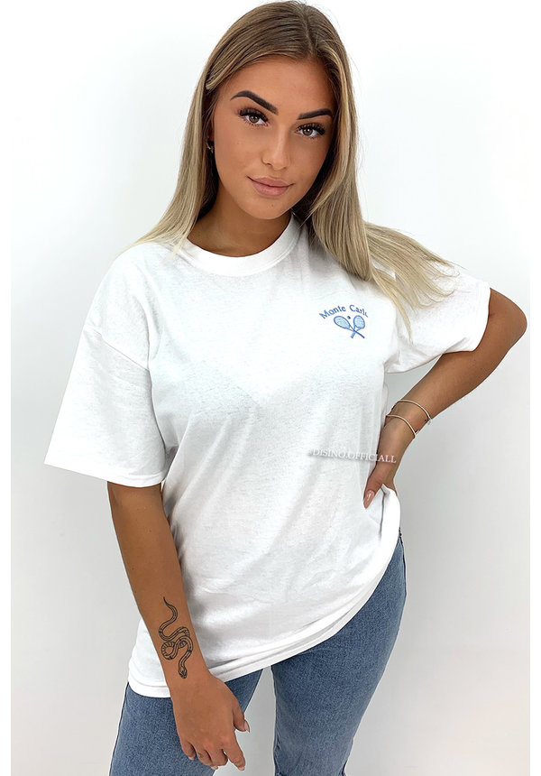 WHITE - 'MONTE CARLO' - PREMIUM QUALITY OVERSIZED INSPIRED TEE