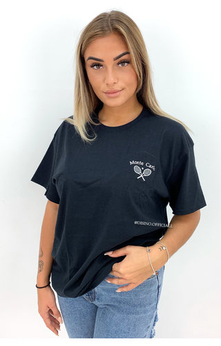 BLACK - 'MONTE CARLO' - PREMIUM QUALITY OVERSIZED INSPIRED TEE 