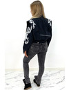 BLACK - 'BEVERLY STUDS' - PREMIUM QUALITY INSPIRED DENIM FLAMES JACKETS