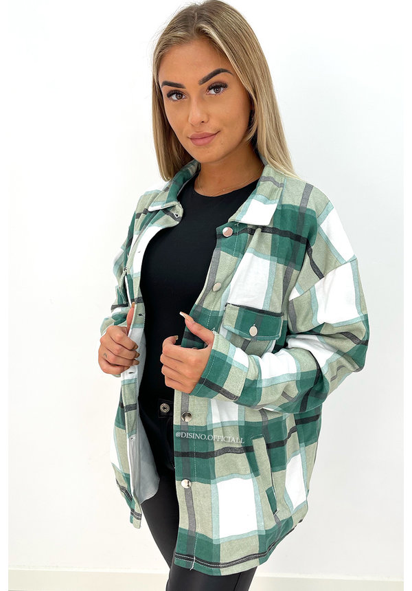 GREEN - 'MASON' - OVERSIZED CHECKED JACK