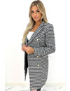 BLACK - 'CECILIA LONG' - PREMIUM QUALITY CHECKERED COAT